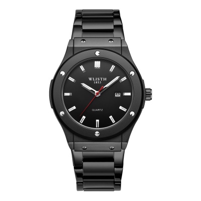 WLISTH montre hommes avec calendrier affichage lumineux bracelet en acier/ceinture en cuir