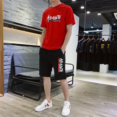 Ensemble de shirt à manches courtes et demi-manches amples pour hommes