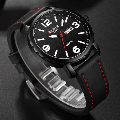 WLISTH montres pour hommes chiffres gravés aiguilles lumineuses affichage double calendrier