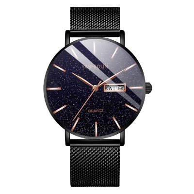 YASHIDUN montres pour hommes étoiles cadran double calendrier léger