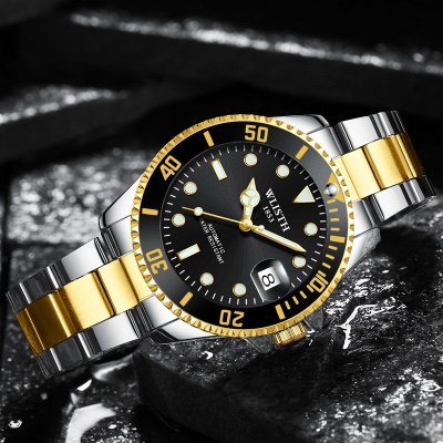 WLISTH Montres pour hommes loupe calendrier en acier avec la lumière lumineuse