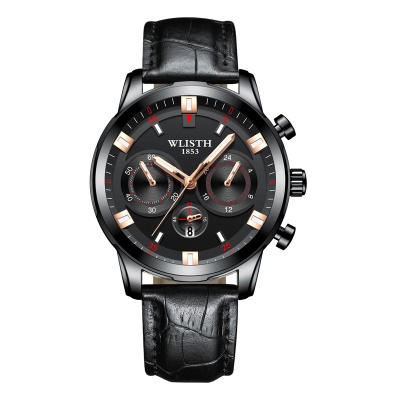 Montre à quartz à trois aiguilles avec bracelet en acier imperméable