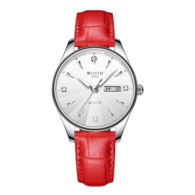 WLISTH montres pour hommes bracelet en acier/bracelet en cuir lumineuse pyramide châtaigne d'eau coupe miroir en verre