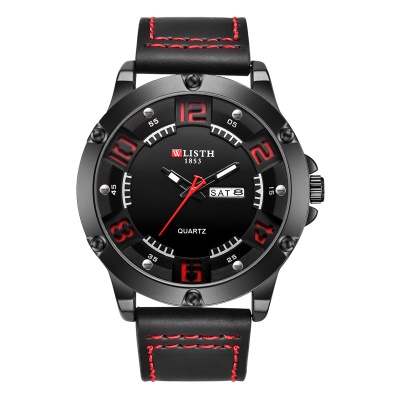 WLISTH montre pour hommes lumineux aiguilles bracelet en cuir imperméable