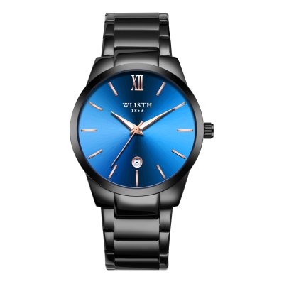 WLISTH montre hommes  calendrier bracelet en acier imperméable