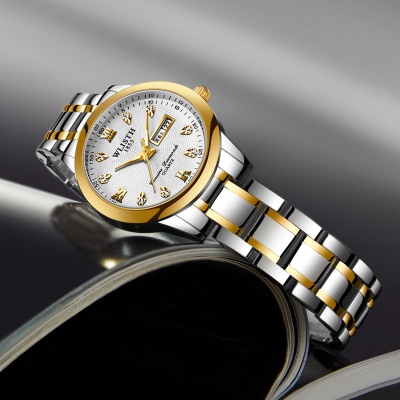 WLISTH Montres pour hommes avec des aiguilles lumineuses chiffres romains double calendrier