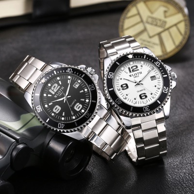 WLISTH Montre pour hommes en acier inoxydable avec bracelet et cadran à vis étanche