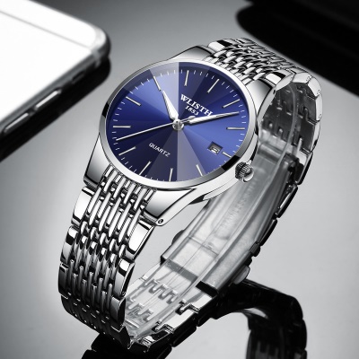 WLISTH montre hommes  calendrier fenêtre lumineuse aiguilles losange miroir