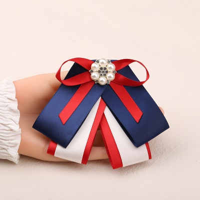 Femme noeud papillon/tête fleur lacets petit arc perle décoration fil de polyester