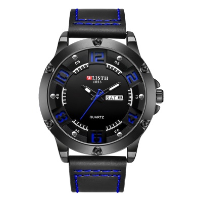 WLISTH montre pour hommes lumineux aiguilles bracelet en cuir imperméable