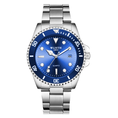 Montres pour hommes en acier lumineux avec quartz