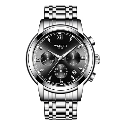 Montres pour hommes bracelet en acier imperméable multifonction