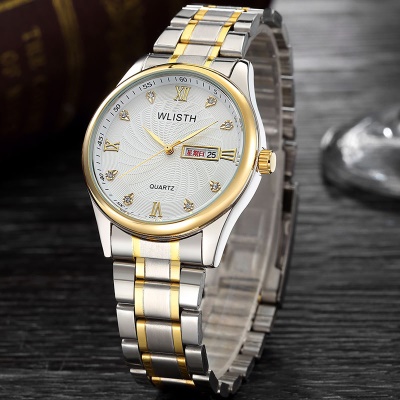 WLISTH montres pour hommes cadran spirale calendrier semaine acier bracelet/ceinture en cuir