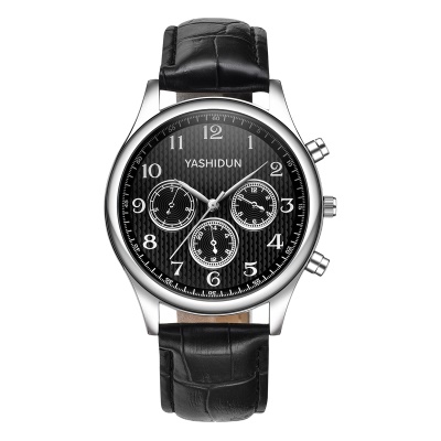 YASHIDUN montre bracelet en acier/bracelet en cuir avec mouvement à quartz imperméable