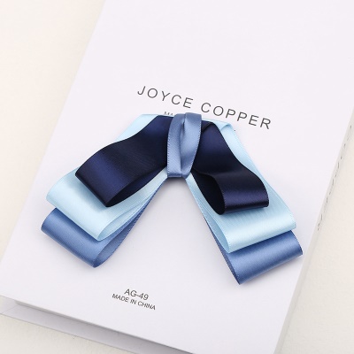 Femme cravate/tête fleur bleu fil teint polyester