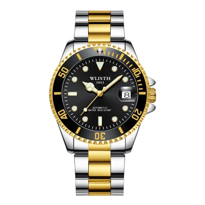 WLISTH Montres pour hommes loupe calendrier en acier avec la lumière lumineuse