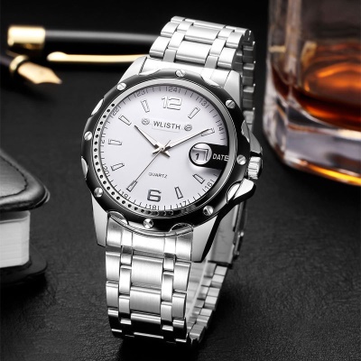 Bracelet en acier montre à quartz étanche grand cadran