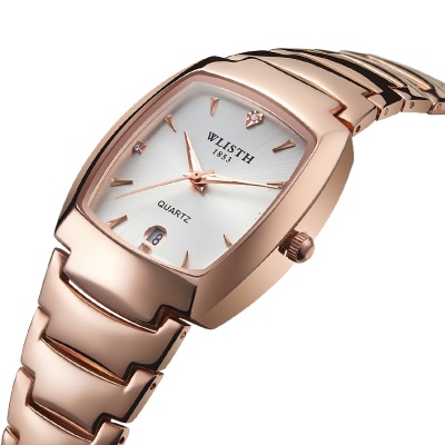 WLISTH Montre pour les hommes en acier avec fenêtre de calendrier lumineuse