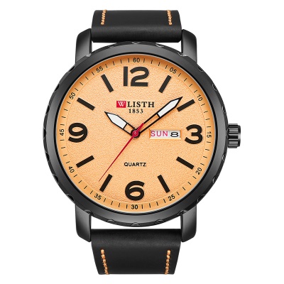 WLISTH montres pour hommes chiffres gravés aiguilles lumineuses affichage double calendrier
