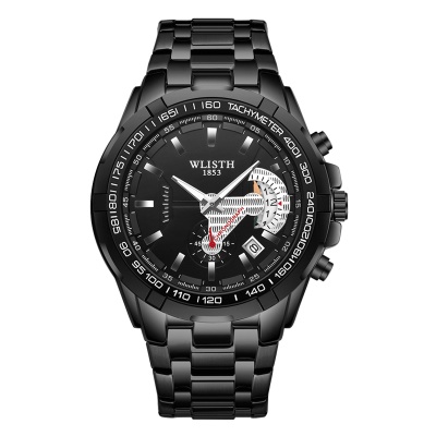 WLISTH Montres pour hommes avec des aiguilles lumineuses boucle déployante bracelet en acier