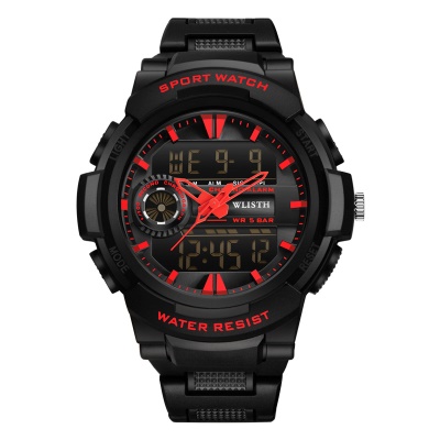 WLISTH montres pour hommes LED écran lumineux fonction de réveil imperméable