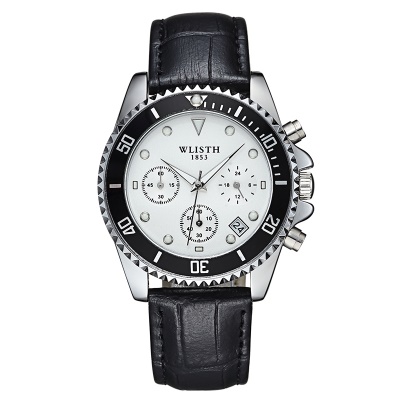 WLISTH montres pour hommes couronne en spirale trois plateaux six aiguilles calendrier