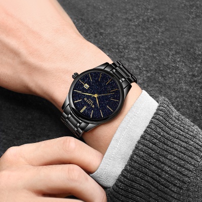 WLISTH montres pour hommes étoiles cadran calendrier imperméable