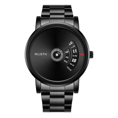 WLISTH montre noire imperméable pour les hommes