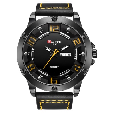 WLISTH montre hommes  double calendrier affichage lumineux aiguilles ceinture en cuir