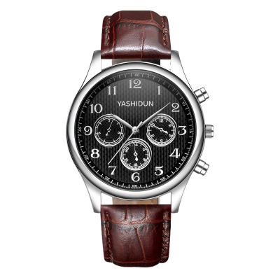 YASHIDUN montre bracelet en acier/bracelet en cuir avec mouvement à quartz imperméable