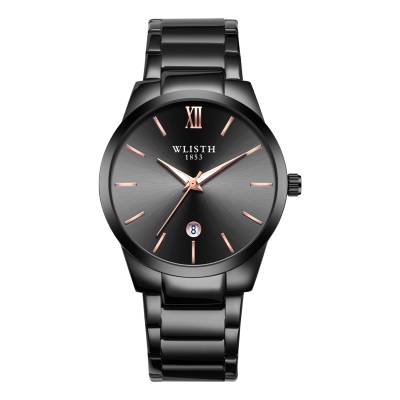 WLISTH montre hommes  calendrier bracelet en acier imperméable