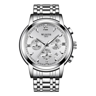Montres pour hommes bracelet en acier imperméable multifonction