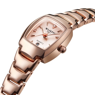 WLISTH Montre pour les hommes en acier avec fenêtre de calendrier lumineuse