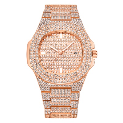 WLISTH montres pour hommes bracelet en acier avec diamants lumineux