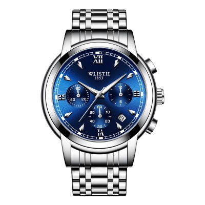 Montres pour hommes bracelet en acier imperméable multifonction