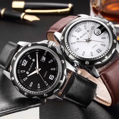 WLISTH montres pour hommes bracelet en acier/bracelet en cuir cadran spirale lumineux