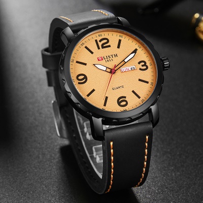 WLISTH montres pour hommes chiffres gravés aiguilles lumineuses affichage double calendrier
