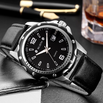WLISTH montres pour hommes bracelet en acier/bracelet en cuir cadran spirale lumineux