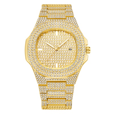WLISTH montres pour hommes bracelet en acier avec diamants lumineux