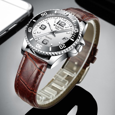 WLISTH Montre pour hommes en acier inoxydable avec bracelet et cadran à vis étanche