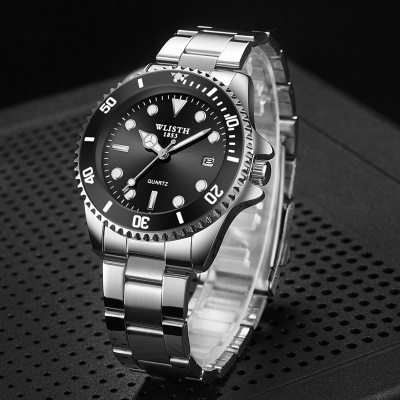 Montres pour hommes en acier lumineux avec quartz