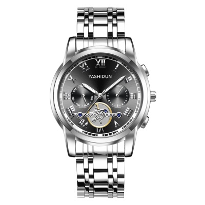 YASHIDUN montres pour les hommes faux trois yeux couronne hélicoïdale aiguilles lumineuses