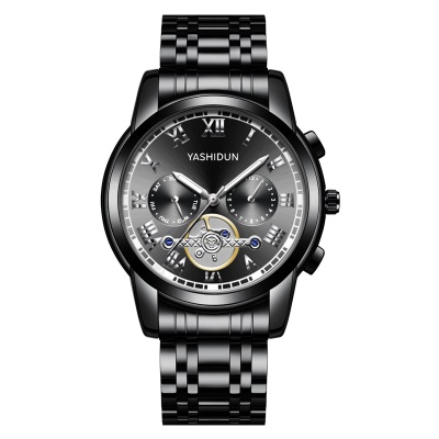 YASHIDUN montres pour les hommes faux trois yeux couronne hélicoïdale aiguilles lumineuses