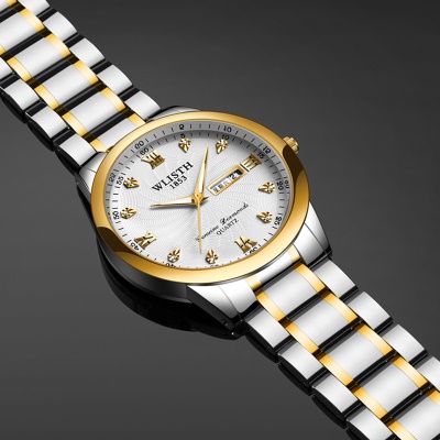 WLISTH Montres pour hommes avec des aiguilles lumineuses chiffres romains double calendrier