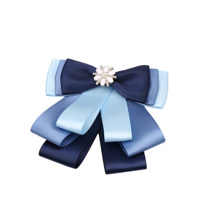 noeud papillon Femme/tête de fleur bleu arc teint en fil
