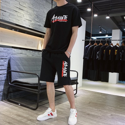 Ensemble de shirt à manches courtes et demi-manches amples pour hommes
