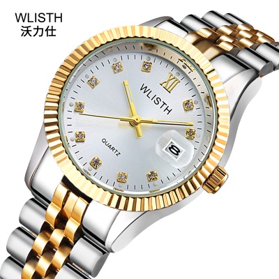 WLISTH montres pour hommes double pression boucle déployante lumineuse bracelet en acier