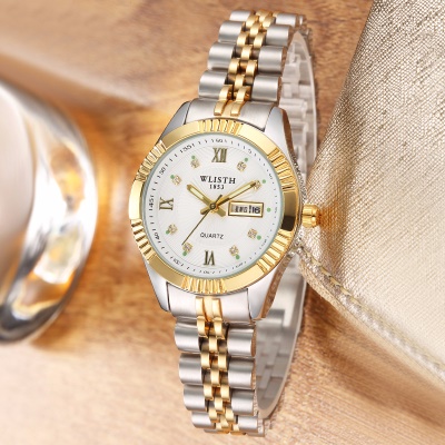 WLISTH Montre pour les hommes en acier fin avec calendrier semaine imperméable