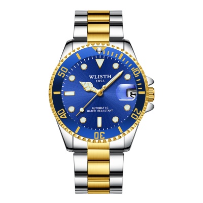WLISTH Montres pour hommes loupe calendrier en acier avec la lumière lumineuse