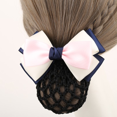 Femme noeud papillon/tête fleur socket élastique avec fil de polyester rose